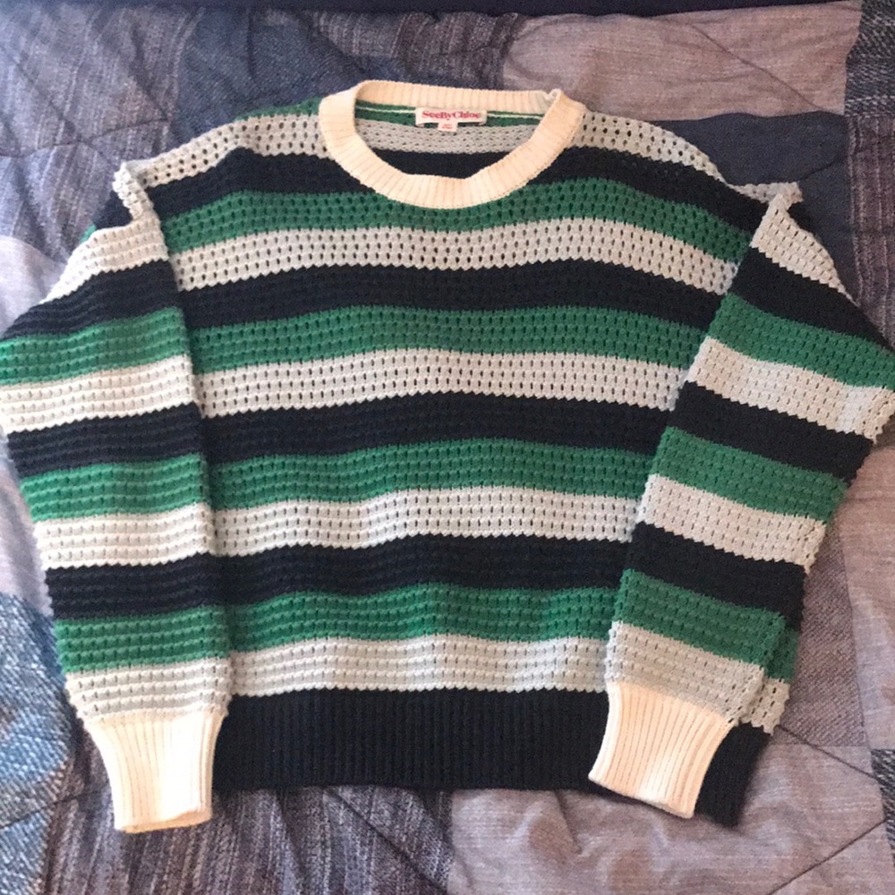 See by Chloe Striped Crop Sweater